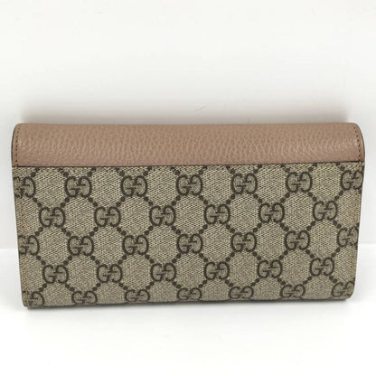 Gucci Bifold Wallet GG Supreme Bicolor Continental Leather