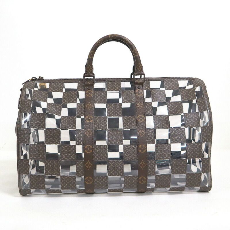 Louis Vuitton Keepall Bandouliere 50 Boston Bag Monogram Chess Brown