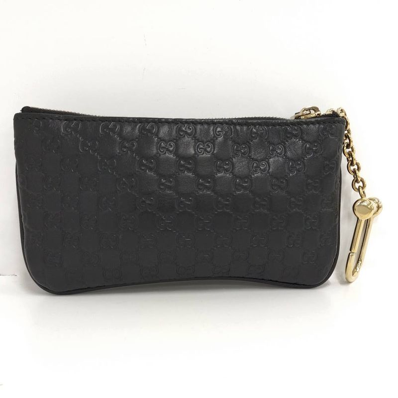Gucci Coin Case Micro Guccissima Leather Black