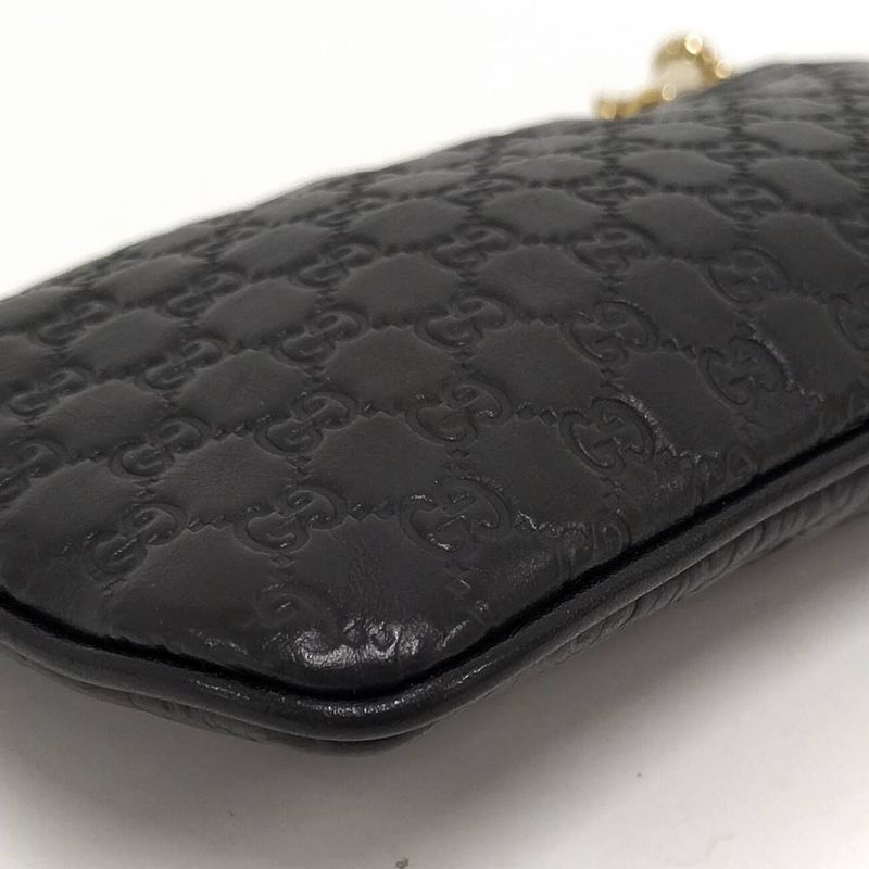 Gucci Coin Case Micro Guccissima Leather Black