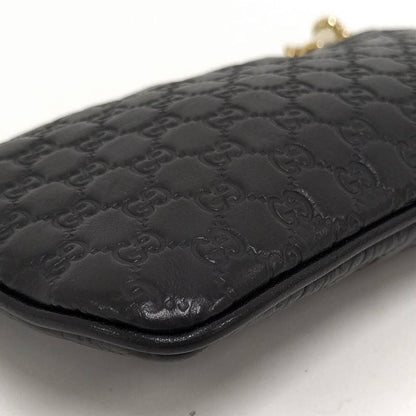 Gucci Coin Case Micro Guccissima Leather Black