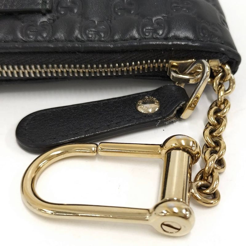 Gucci Coin Case Micro Guccissima Leather Black