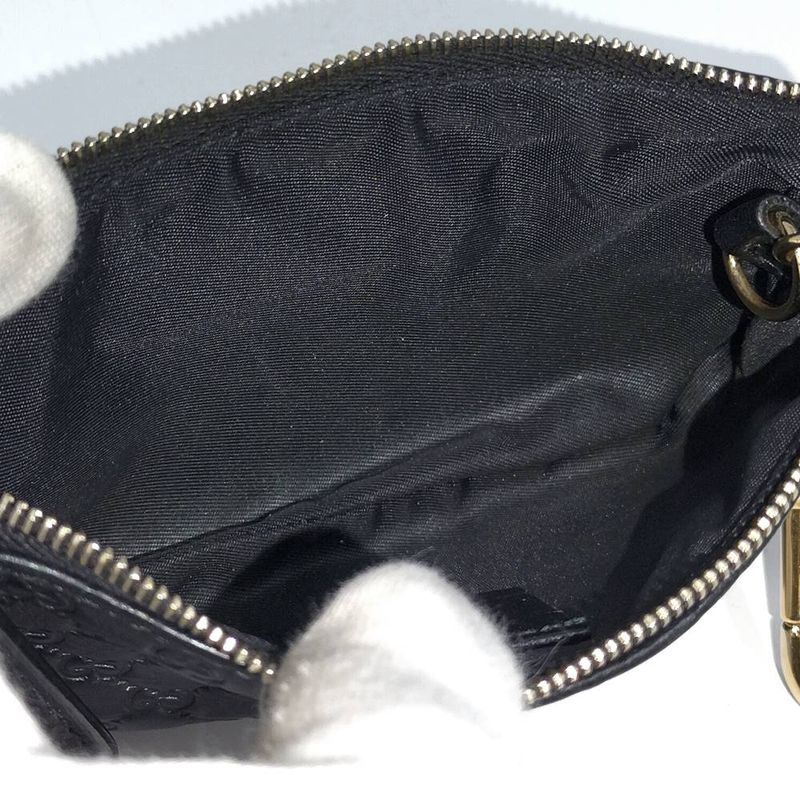 Gucci Coin Case Micro Guccissima Leather Black