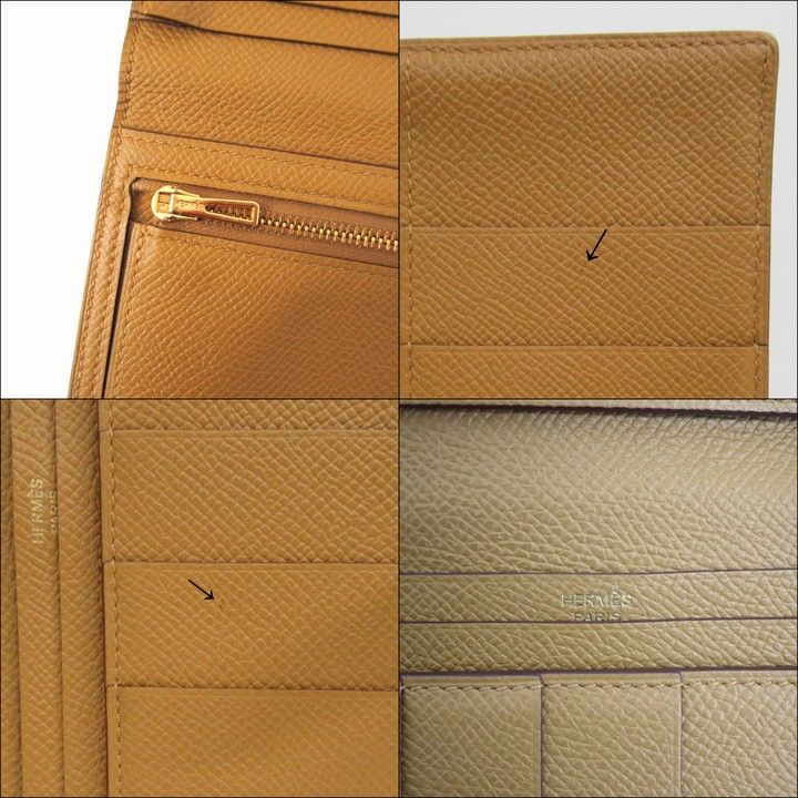 Hermes Bearn Souffle Wallet Veau Epsom Sesame Gold