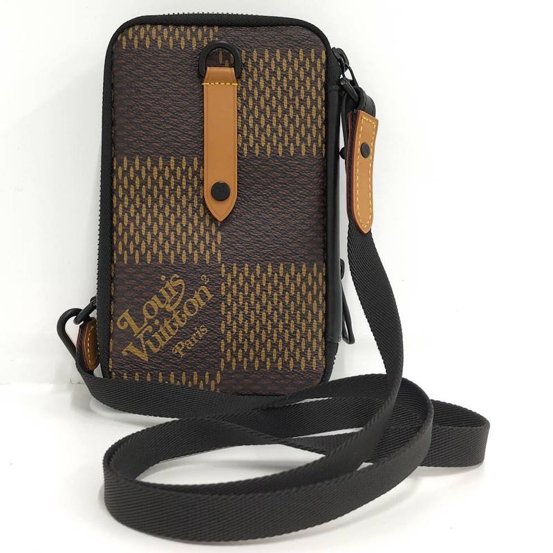Louis Vuitton Double Phone Pouch Collaboration Shoulder Bag Damier Giant