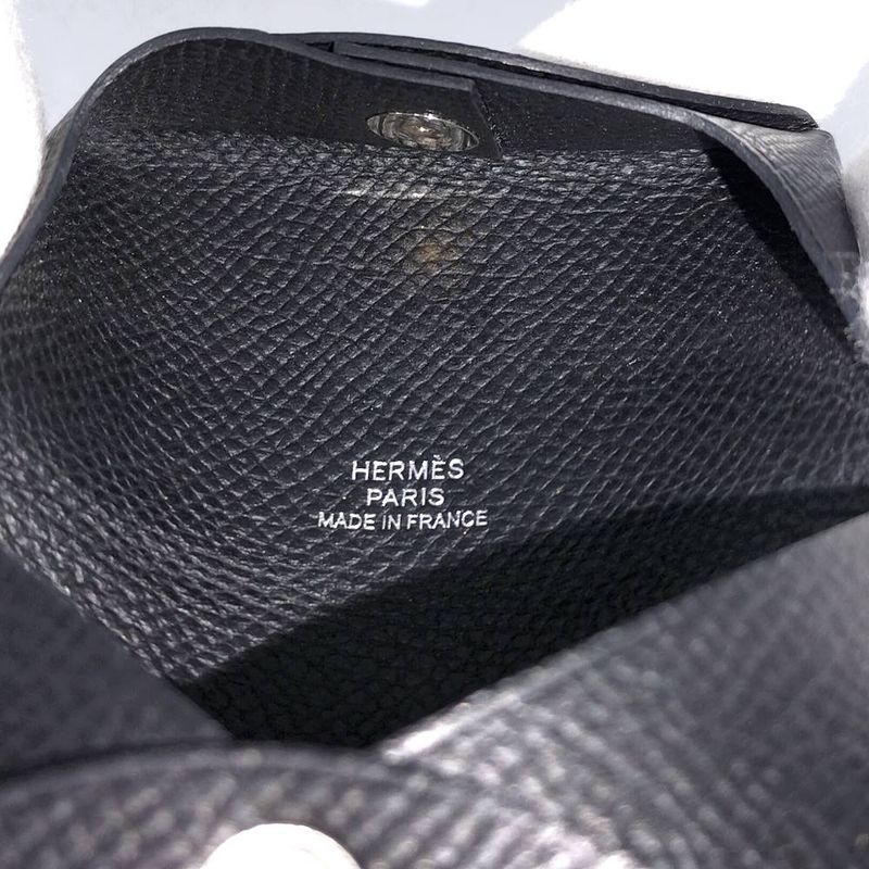 Hermes Bastia Epsom Coin Case Leather Black