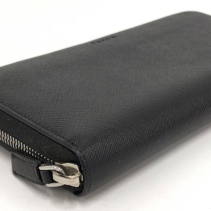 Prada Zip Around Wallet Leather Black