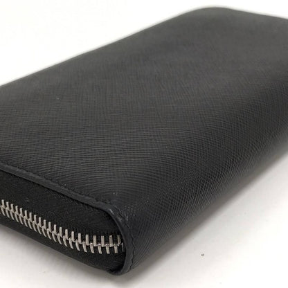 Prada Zip Around Wallet Leather Black