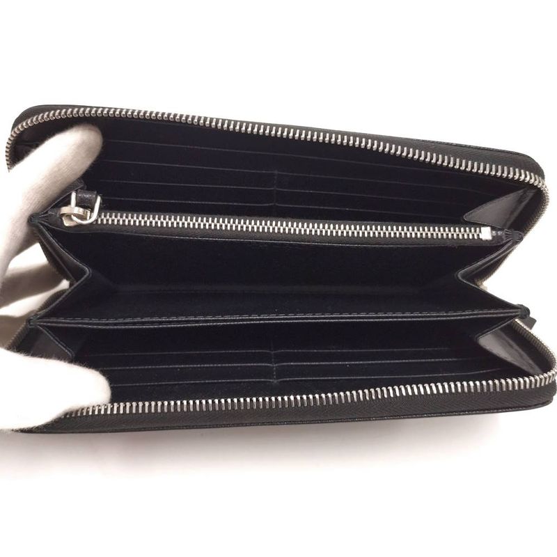Prada Zip Around Wallet Leather Black