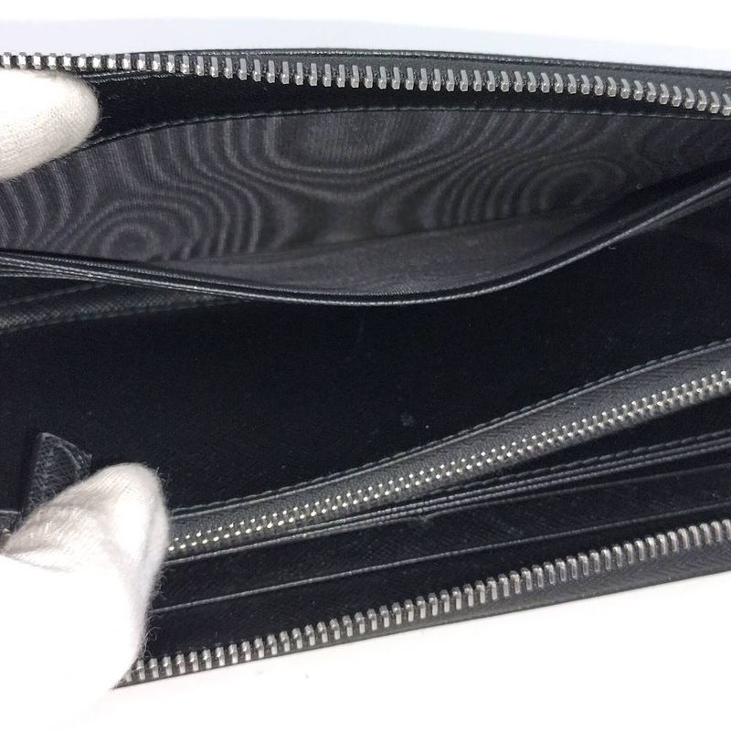 Prada Zip Around Wallet Leather Black
