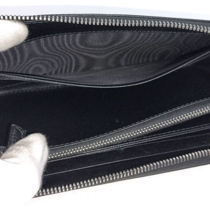 Prada Zip Around Wallet Leather Black