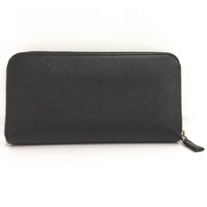 Prada Zip Around Wallet Leather Black