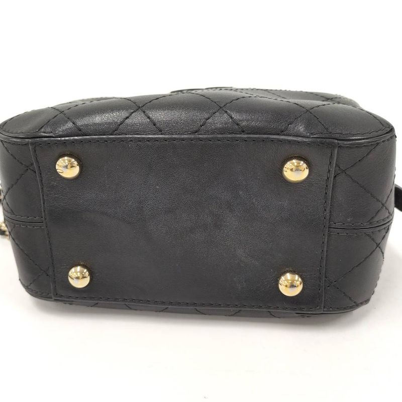 Chanel Camera Shoulder Bag CC Quilted Lambskin Leather Black