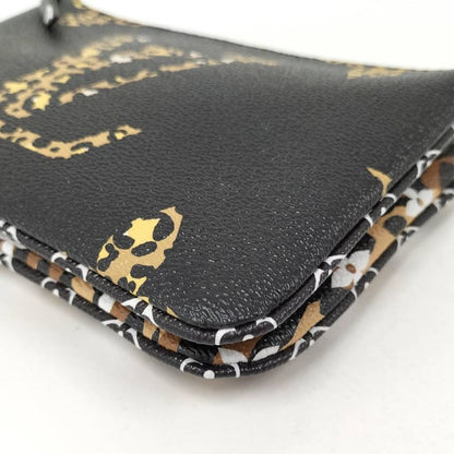Louis Vuitton Pochette Double Zip Shoulder Bag Monogram Jungle Black Leopard