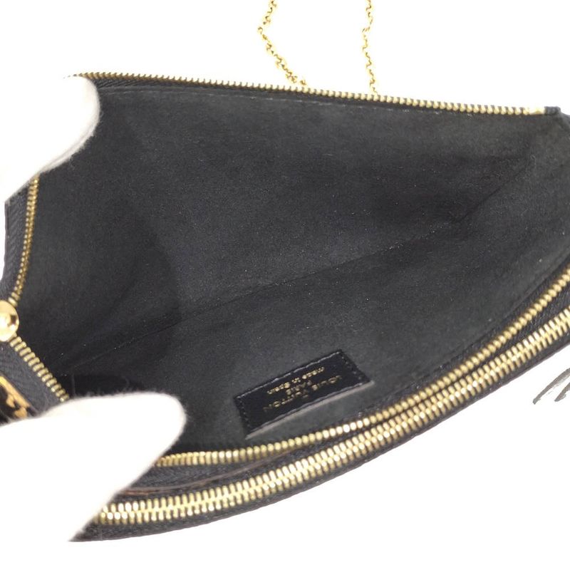 Louis Vuitton Pochette Double Zip Shoulder Bag Monogram Jungle Black Leopard