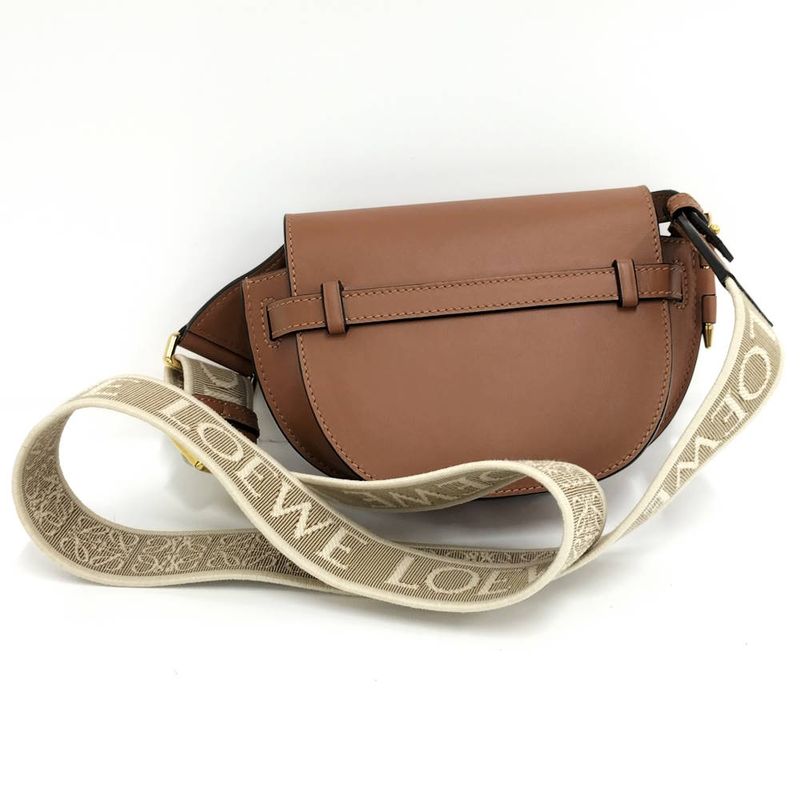 Loewe Gate Dual Mini Shoulder Bag Leather Camel