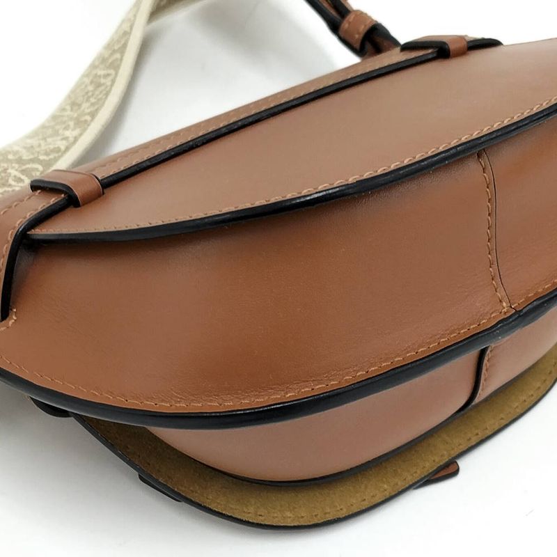 Loewe Gate Dual Mini Shoulder Bag Leather Camel