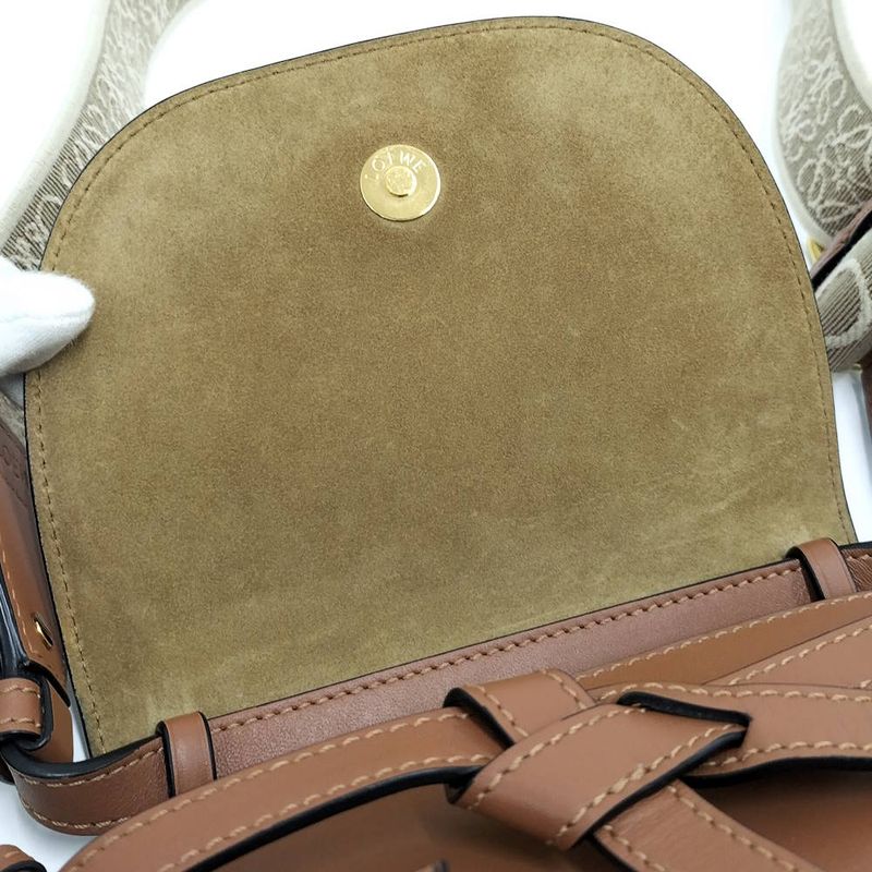 Loewe Gate Dual Mini Shoulder Bag Leather Camel