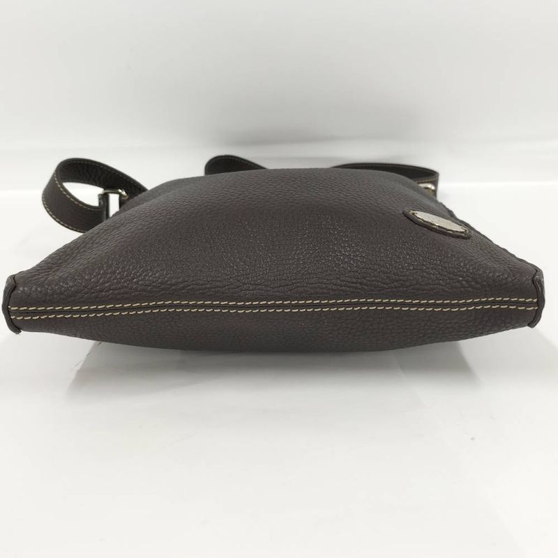 Fendi Selleria Shoulder Bag Leather Brown