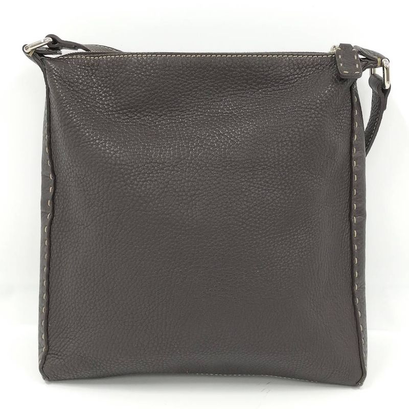 Fendi Selleria Shoulder Bag Leather Brown