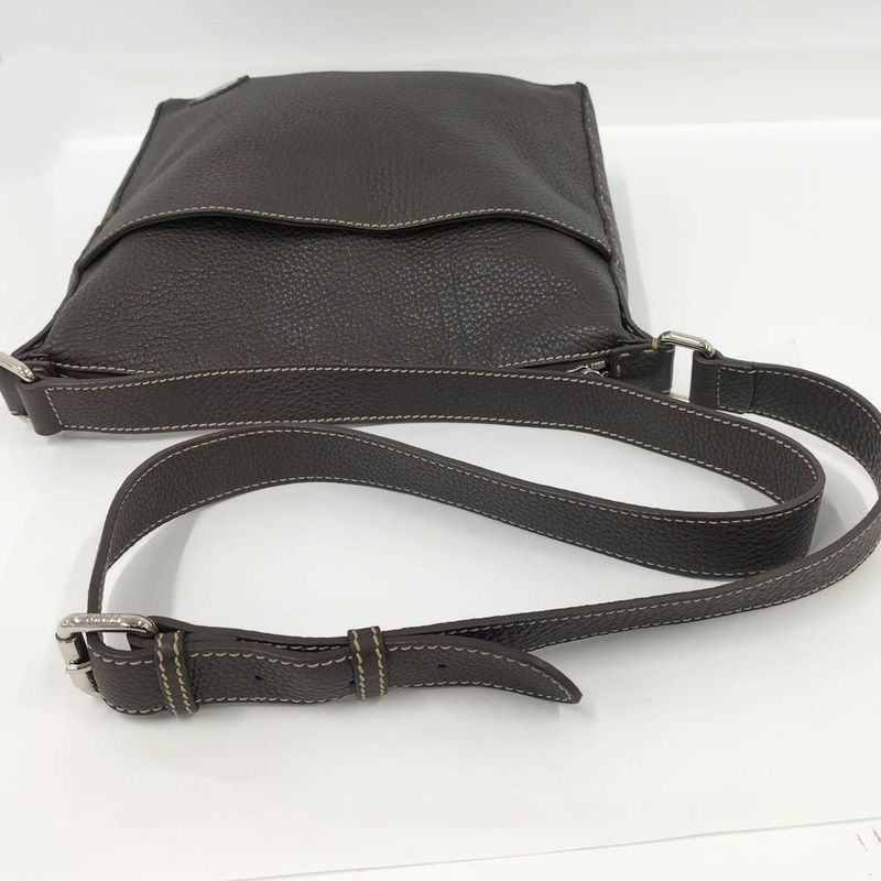 Fendi Selleria Shoulder Bag Leather Brown