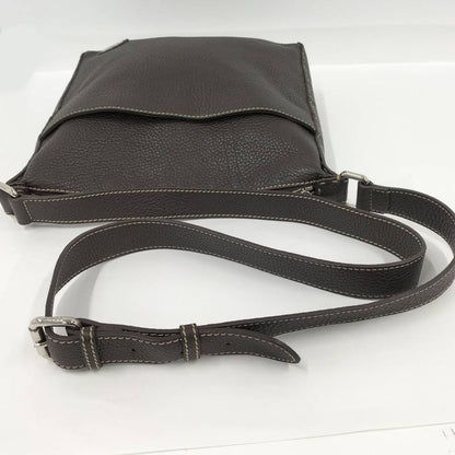 Fendi Selleria Shoulder Bag Leather Brown