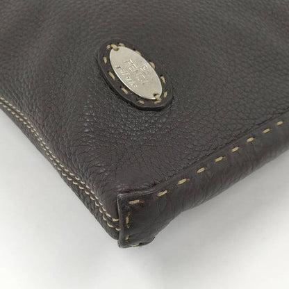 Fendi Selleria Shoulder Bag Leather Brown