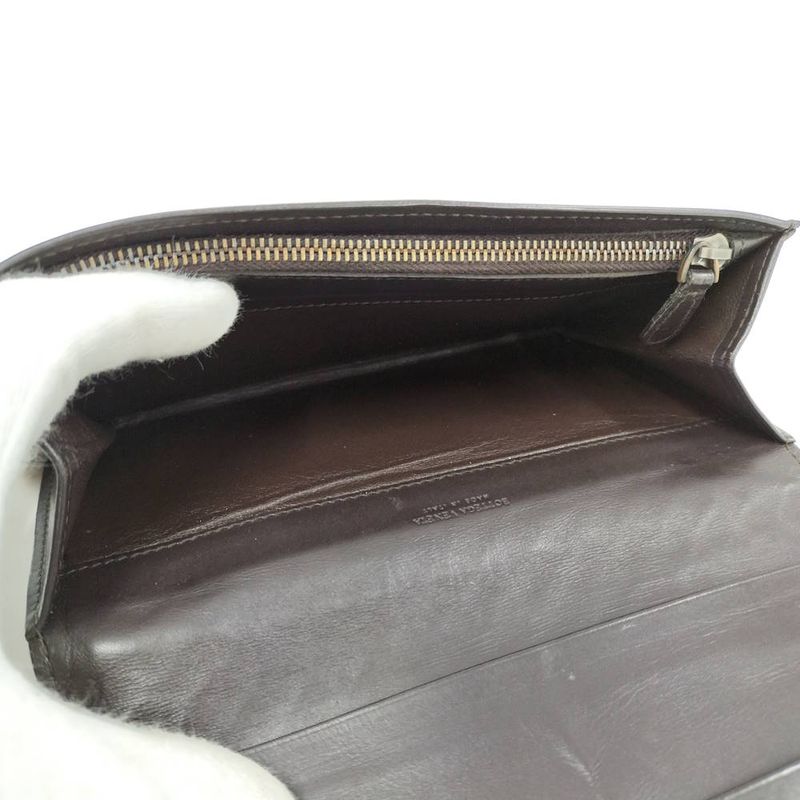 Bottega Veneta Bifold Wallet Intrecciato Leather Dark Brown
