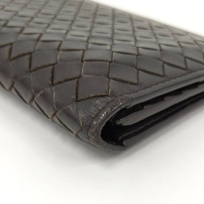 Bottega Veneta Bifold Wallet Intrecciato Leather Dark Brown