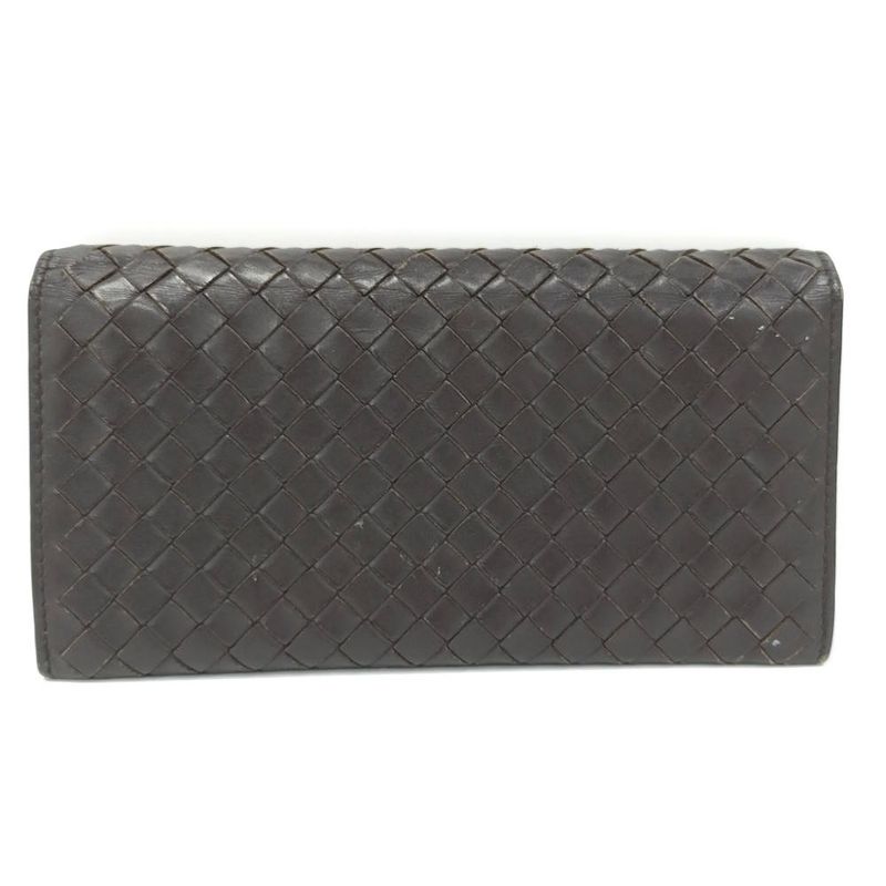Bottega Veneta Bifold Wallet Intrecciato Leather Dark Brown