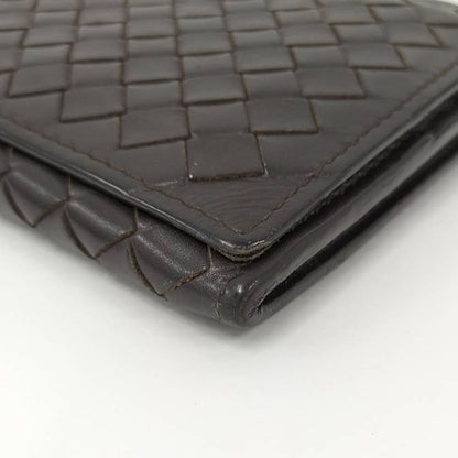Bottega Veneta Bifold Wallet Intrecciato Leather Dark Brown