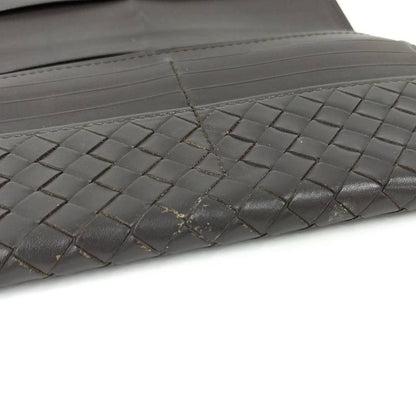 Bottega Veneta Bifold Wallet Intrecciato Leather Dark Brown