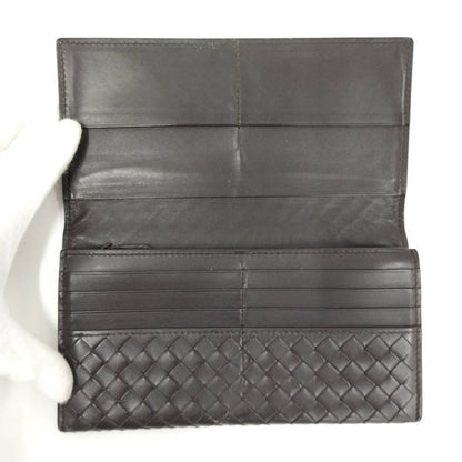 Bottega Veneta Bifold Wallet Intrecciato Leather Dark Brown