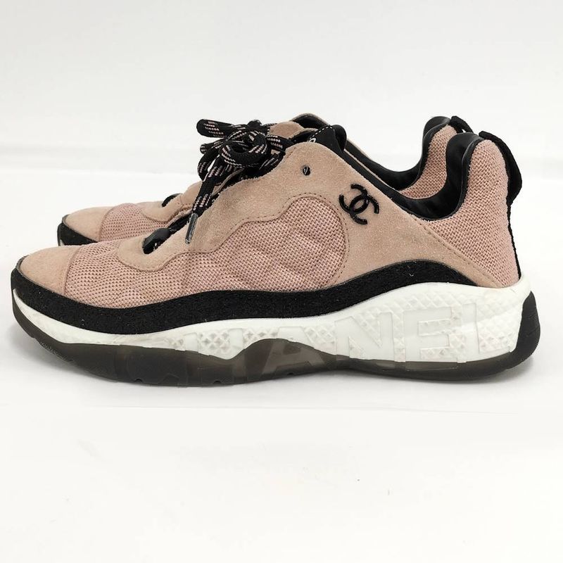 Chanel Sneakers Shoes Pink 38