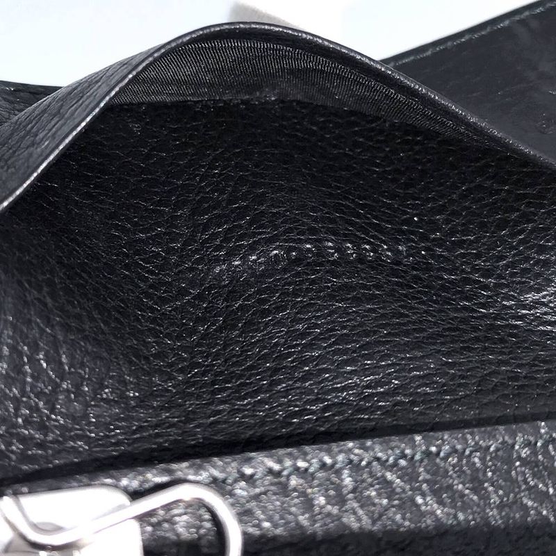 Gucci 6 Key Case Leather Black Silver 0416 Key Holder
