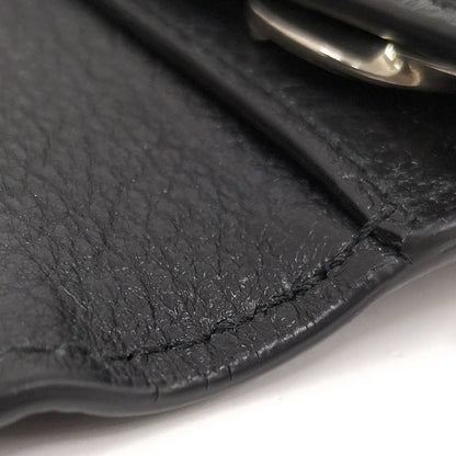 Gucci 6 Key Case Leather Black Silver 0416 Key Holder
