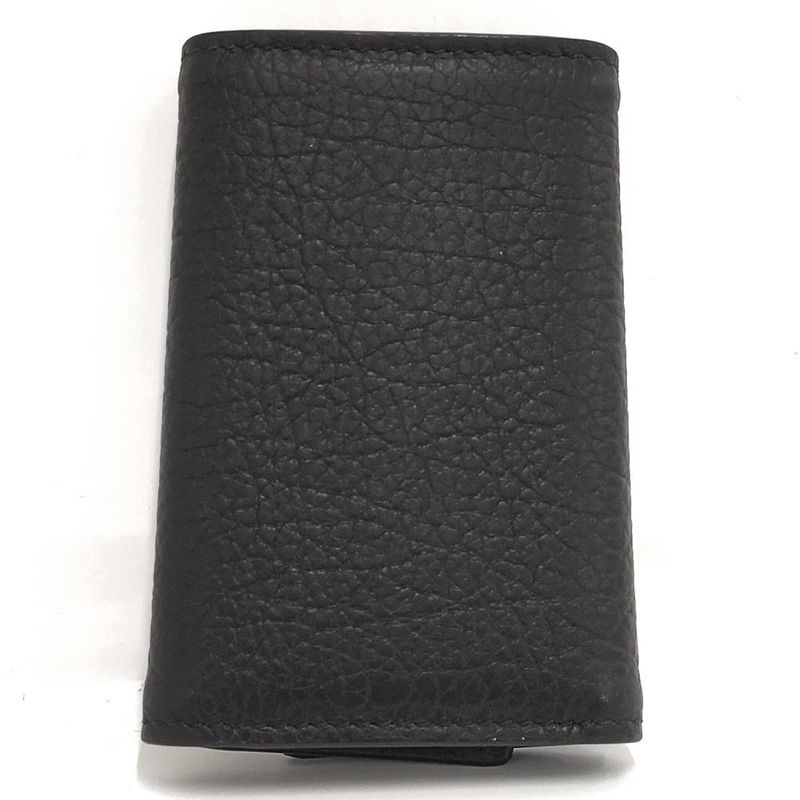 Gucci 6 Key Case Leather Black Silver 0416 Key Holder