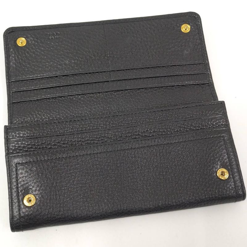 Prada Vitello Daino Wallet Leather Black