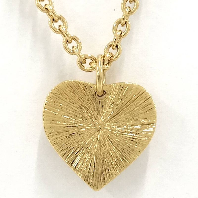 Chanel Necklace Heart CC Logo Plated Gold