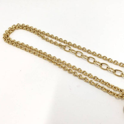 Chanel Necklace Heart CC Logo Plated Gold
