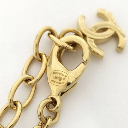 Chanel Necklace Heart CC Logo Plated Gold