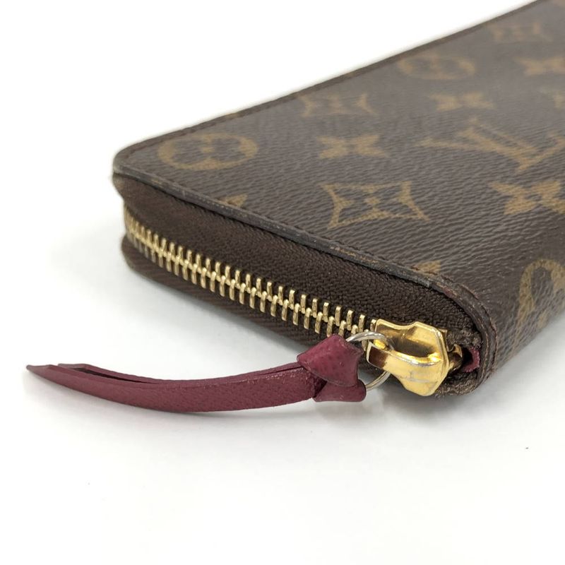 Louis Vuitton Portefeuille Clemence Zip Around Wallet Monogram Fuchsia Pink