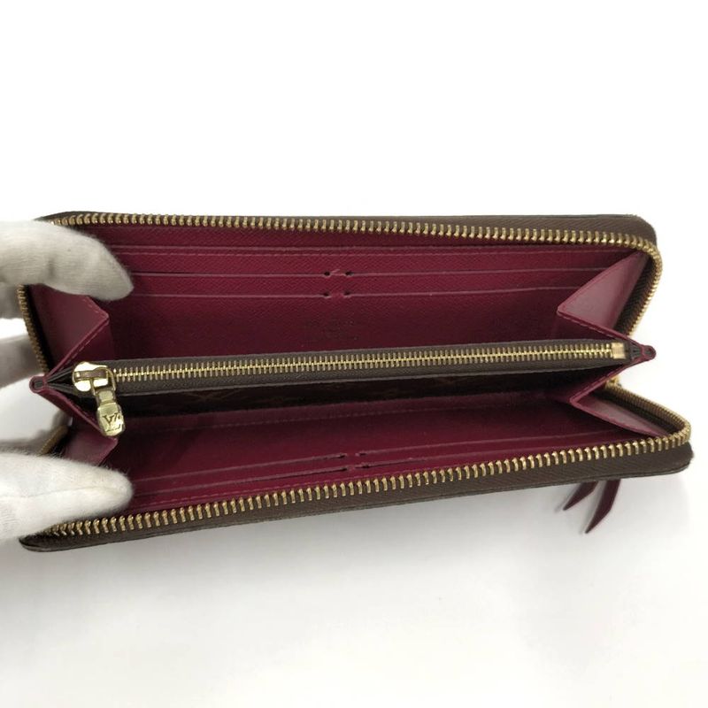 Louis Vuitton Portefeuille Clemence Zip Around Wallet Monogram Fuchsia Pink