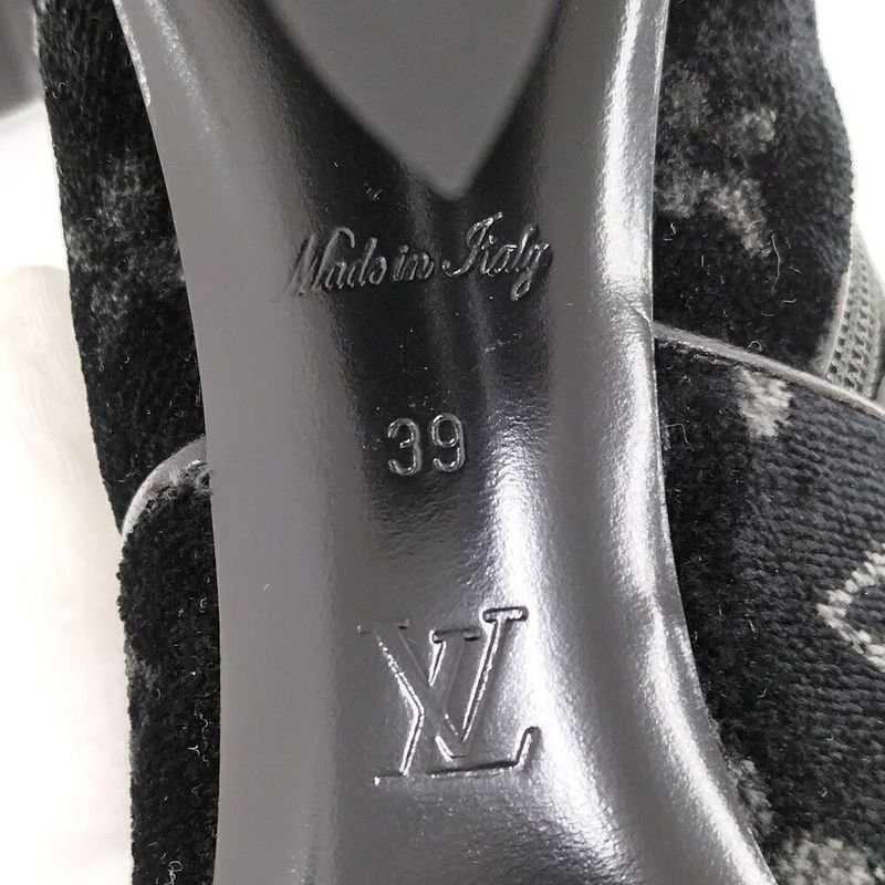 Louis Vuitton Short Boots Silhouette Line 39 Velour Black