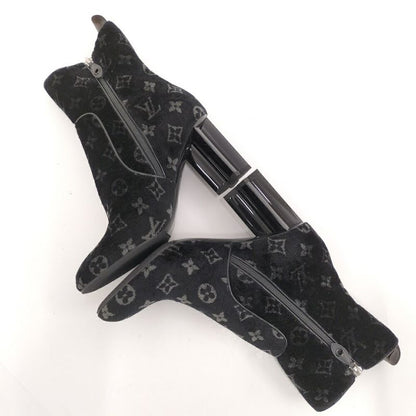 Louis Vuitton Short Boots Silhouette Line 39 Velour Black