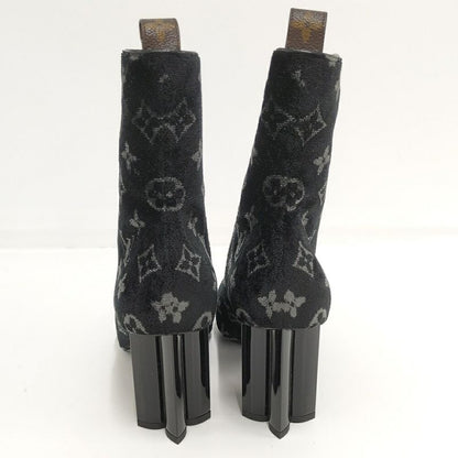 Louis Vuitton Short Boots Silhouette Line 39 Velour Black