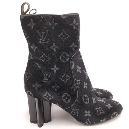 Louis Vuitton Short Boots Silhouette Line 39 Velour Black