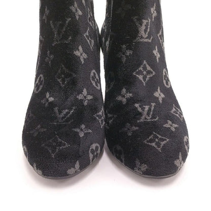 Louis Vuitton Short Boots Silhouette Line 39 Velour Black