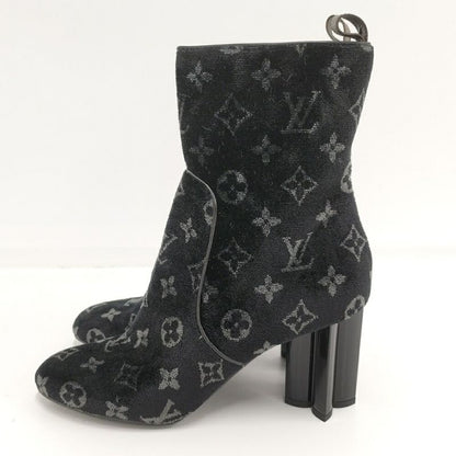 Louis Vuitton Short Boots Silhouette Line 39 Velour Black