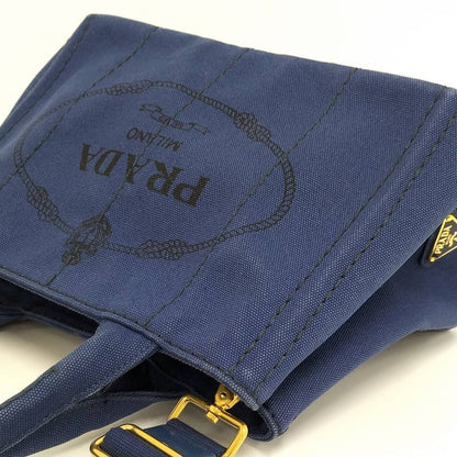 Prada Canapa Tote 2-Way Canvas Blue